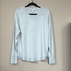 Athleta Light Gray Long Sleeve Thin Sweatshirt 1X